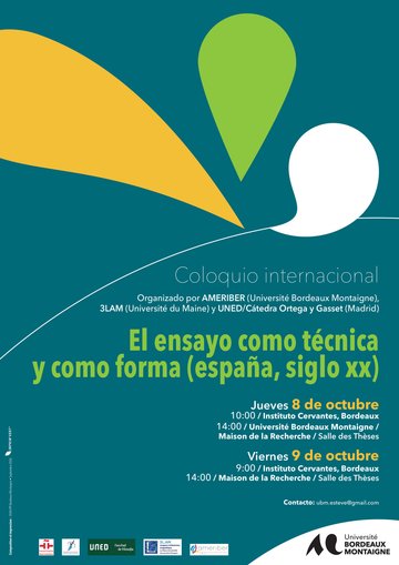 Colloque international : « El ensayo como técnica y como forma (España, siglo XX) »