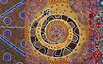 Atelier aborigène pointilliste