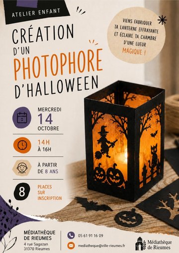 MÉDIATHÈQUE – ATELIER ENFANT : CRÉATION D'UN PHOTOPHORE D'HALLOWEEN