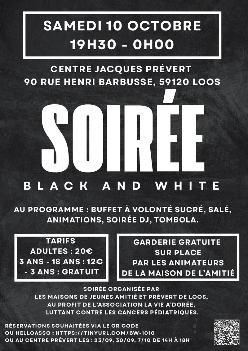 Soirée Black and white au profit de la lutte contre les cancers pédiatriques