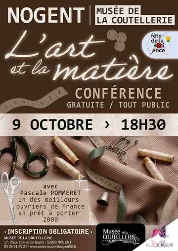 Conférence "L'art et la matière" au musée de la Coutellerie