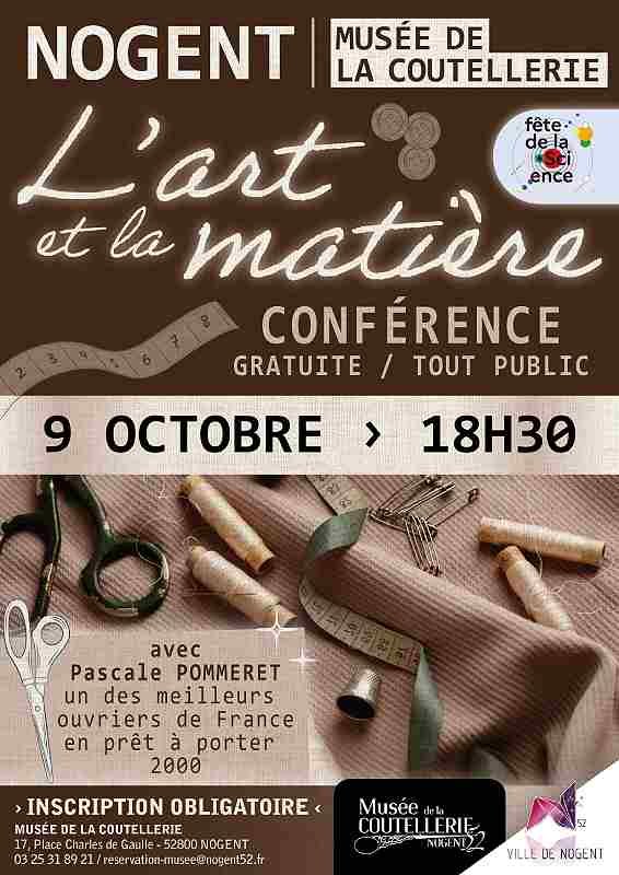 Conférence "L'art et la matière" au musée de la Coutellerie