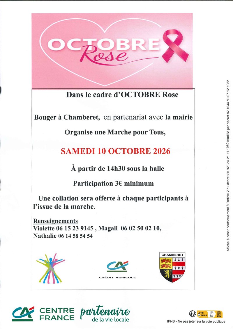Marche Rose à Chamberet