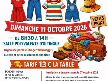 Bourse aux vêtements et jouets de puériculture