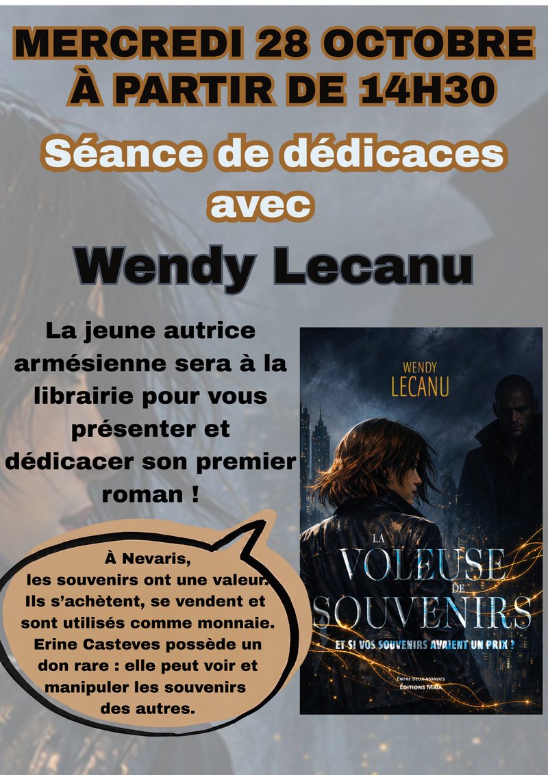 Séance de dédicace avec Wendy Lecanu