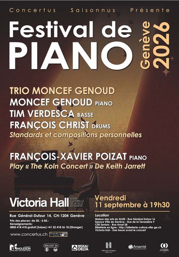 Festival de piano 2026: Trio Moncef Genoud et François-Xavier Poizat