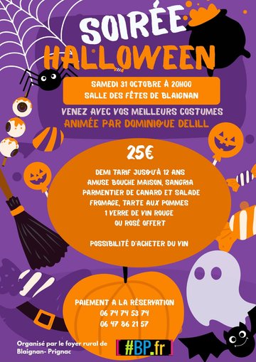 Halloween 2026 : Soirée à Blaignan-Prignac