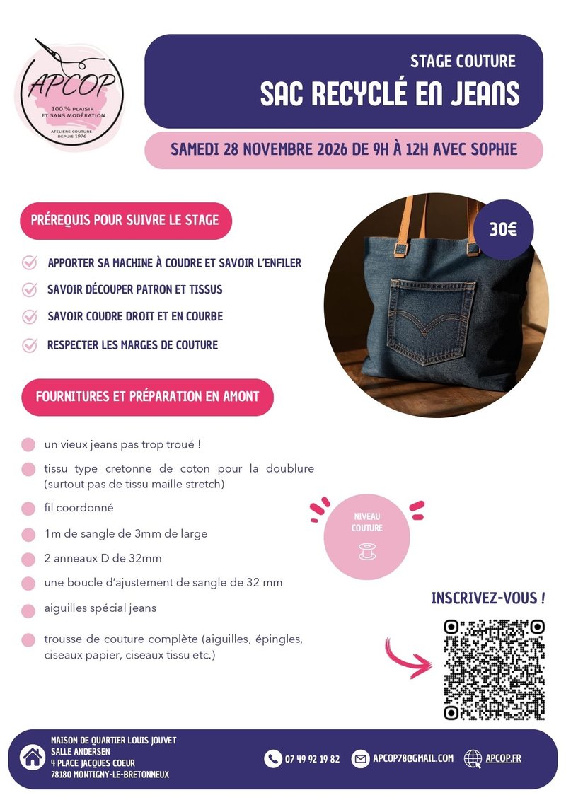 Stage Couture : Sac recyclé en jeans
