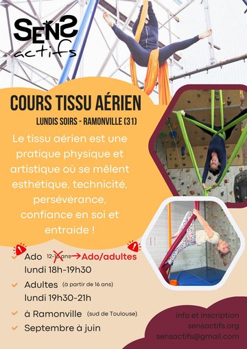 Cours de tissu aérien ado et adultes