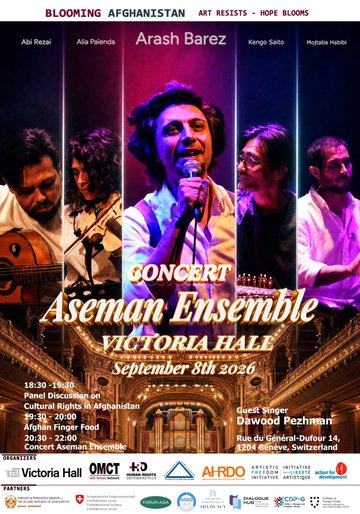 Blooming Afghanistan: Art Resists – Hope Blooms 
Arash Barez and the Aseman Ensemble – live at Victoria Hall.