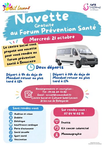 Forum Prévention Santé : votre navette gratuite