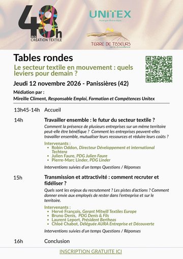 Tables rondes : Le secteur textile en mouvement : quels enjeux pour demain ?