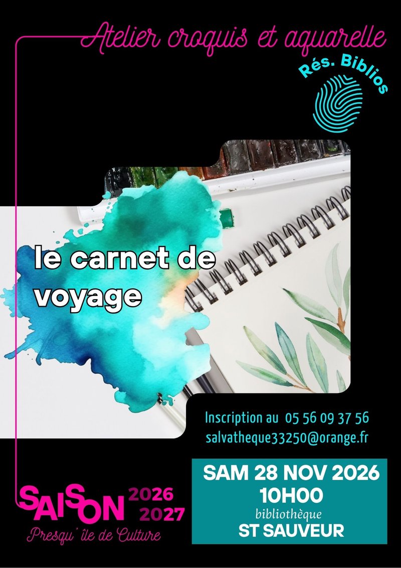 Atelier croquis et aquarelle : carnet de voyage