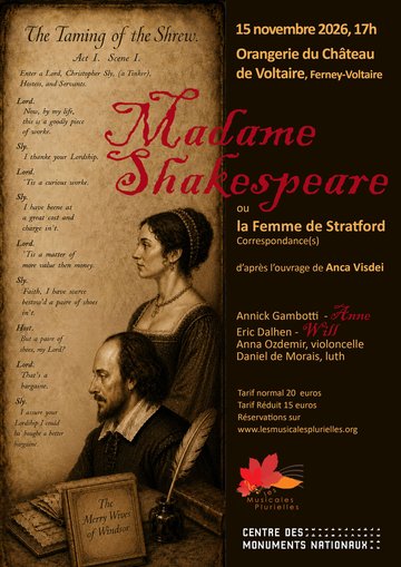 Madame Shakeapeare
ou la Femme de Stradford
