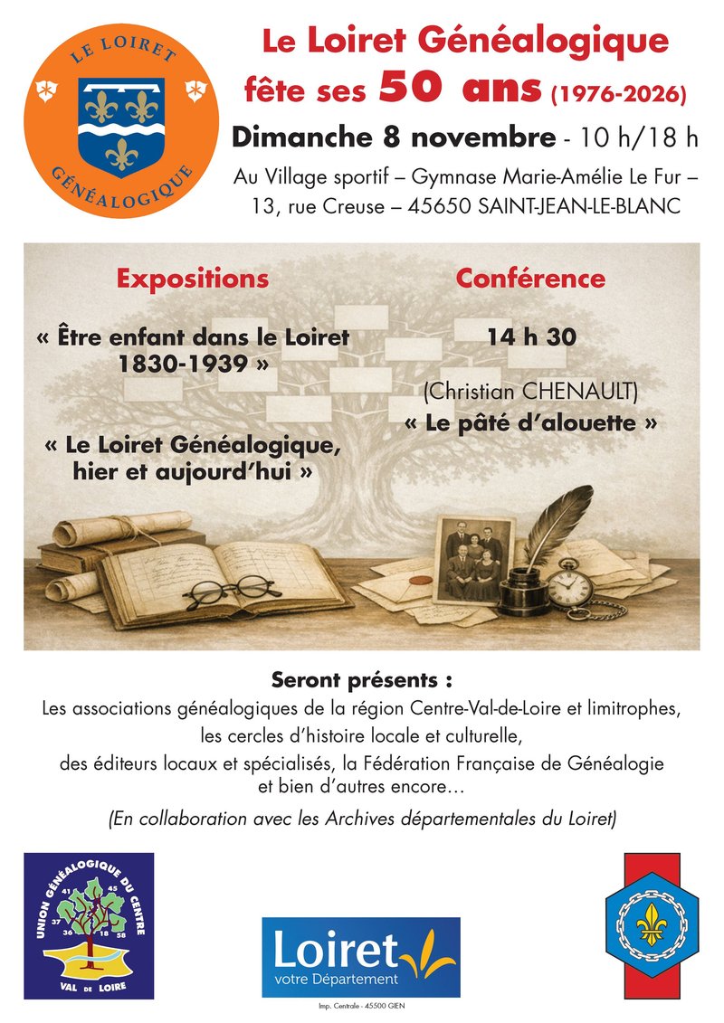 Le Loiret Généalogique fête ses 50 ans