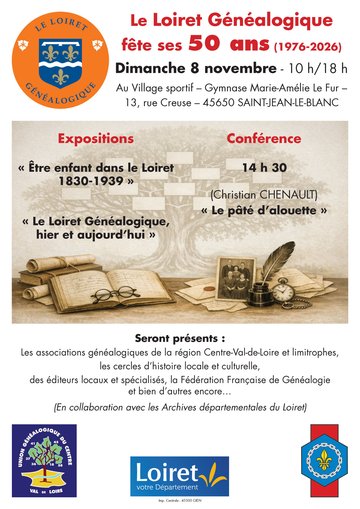 Le Loiret Généalogique fête ses 50 ans