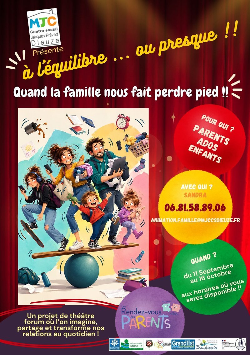 Théâtre forum: "A l'équilibre .... ou presque ! Quand la famille nous faire perdre pied !!!