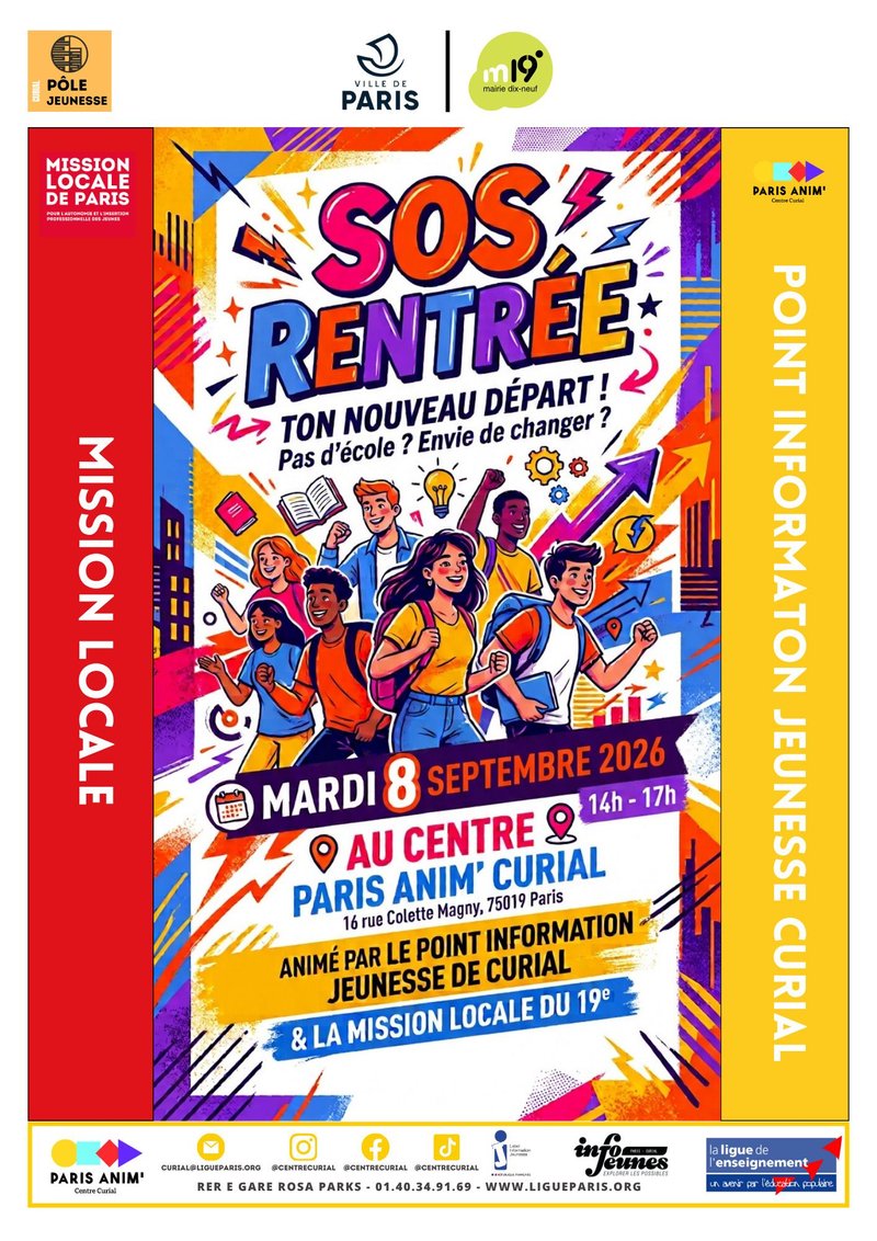 SOS Rentrée PARIS 19 Centre Paris Anim' Curial