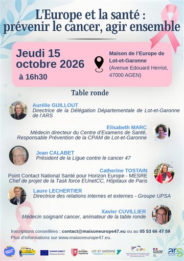 L'Europe et la santé : prévenir le cancer, agir ensemble
