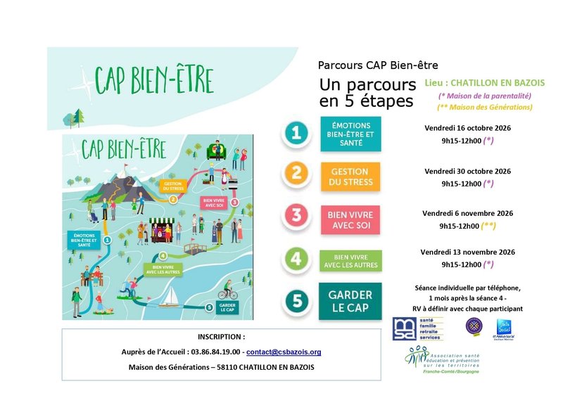 Parcours Cap Bien-Etre au Centre Social du Bazois (58)