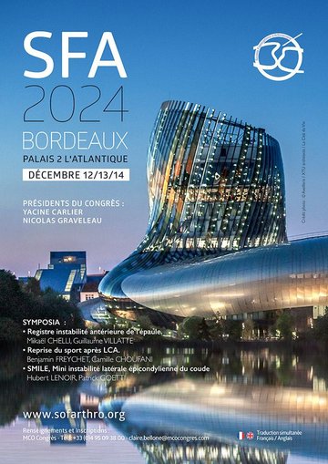 Congrès Société Francophone d'Arthroscopie - 2500 participants