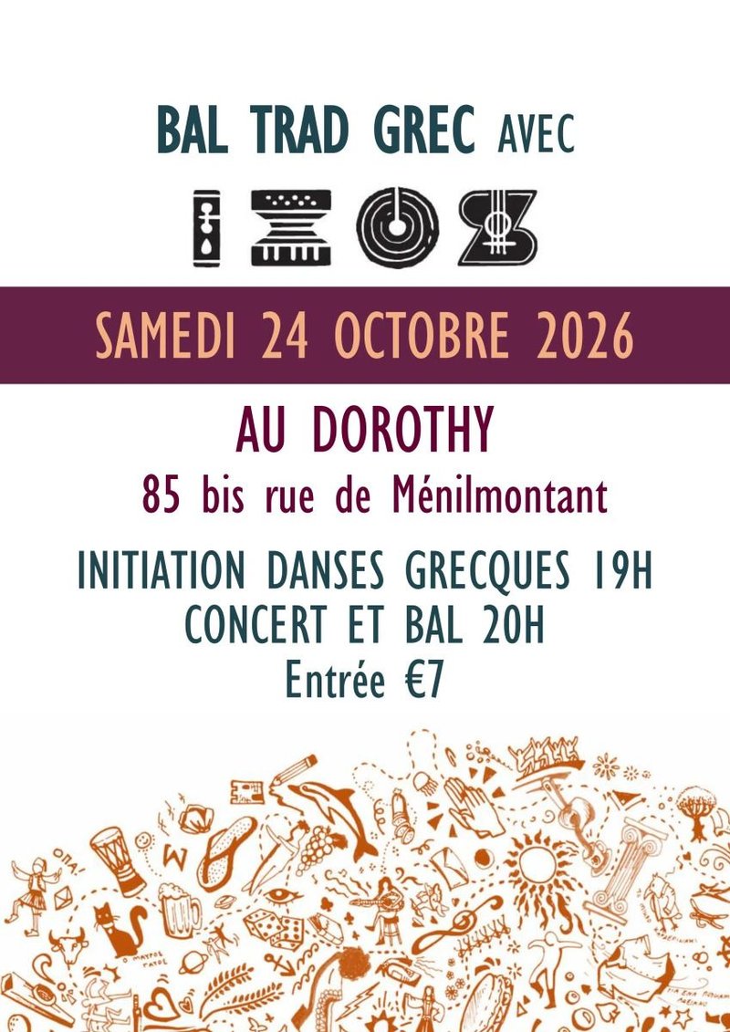 Bal Trad Grec au Dorothy le 24 octobre 2026 - troisième année !