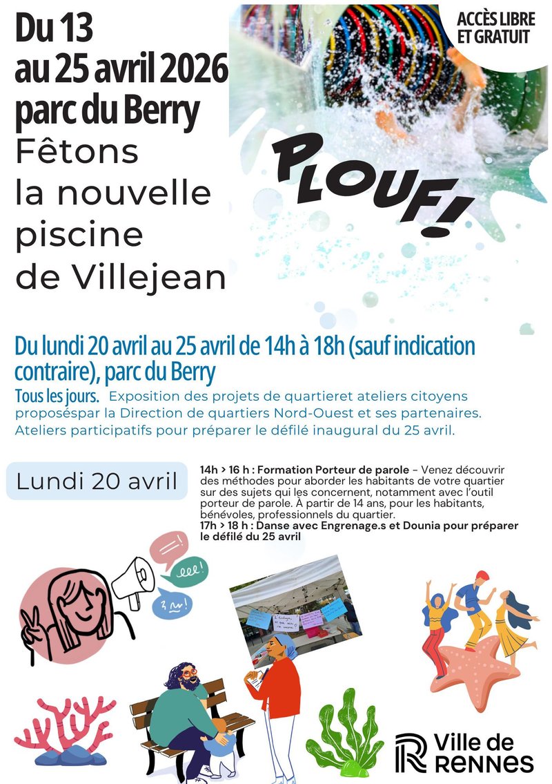 Fêtons la nouvelle piscine de Villejean - Lundi 20 avril