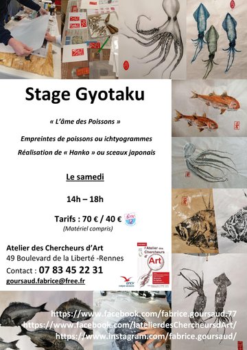 Stage Gyotaku à l'Atelier des Chercheurs d'Art