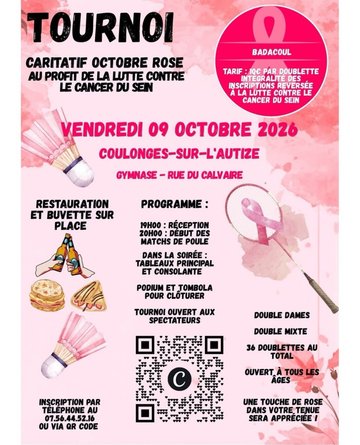 Tournoi de badminton caritatif en faveur d'Octobre Rose