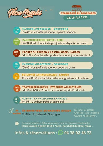 Excursions avec Flow Combi