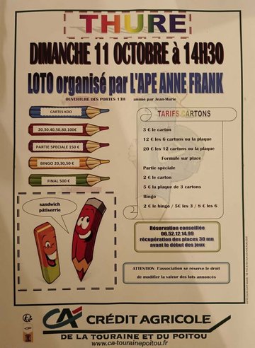 🎱L’APE Anne Frank organise son loto