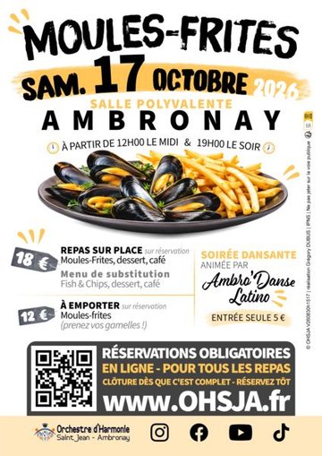 [Reprogrammé] Journée Moules-Frites de l'OHSJA et soirée dansante à Ambronay