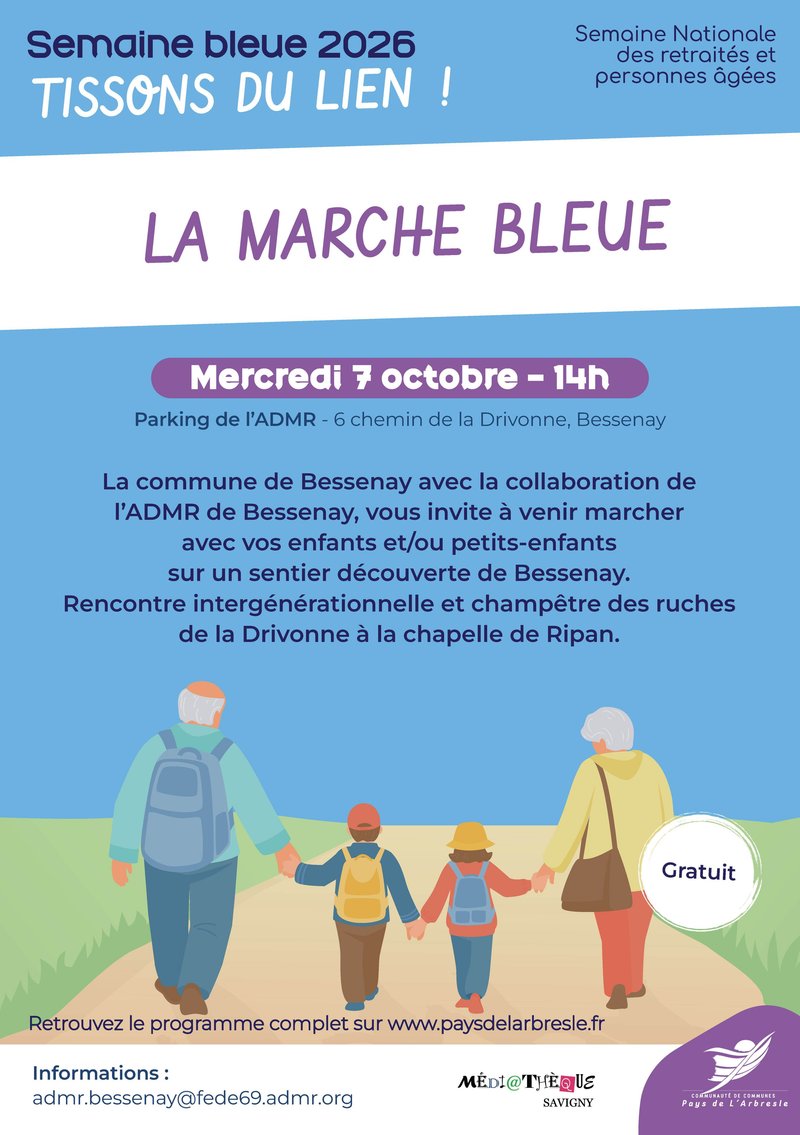La semaine Bleue 2026 - La marche bleue Bessenay 2026