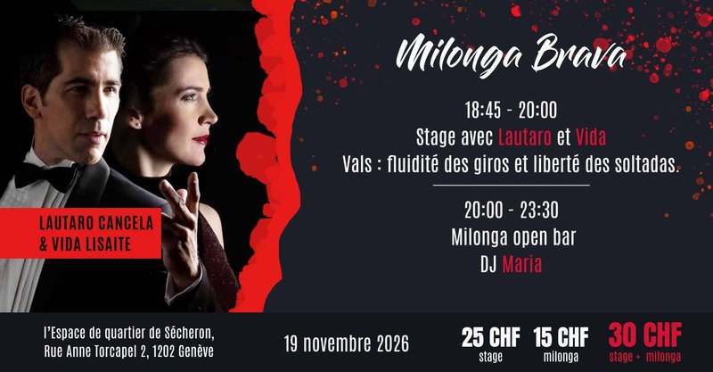 Milonga Brava avec Lautaro Cancela & Vida Lisaite