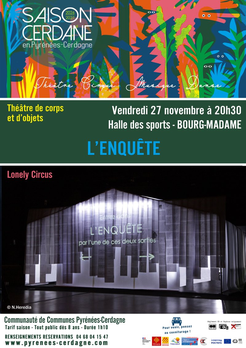 SAISON CERDANE - L’ENQUÊTE – COMPAGNIE LONELY CIRCUS:  THÉÂTRE D’OBJETS ET DE CORPS