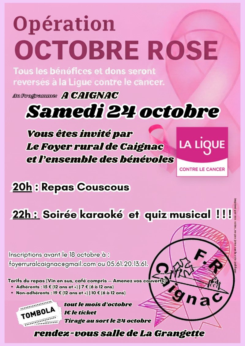 OPÉRATION OCTOBRE ROSE À CAIGNAC