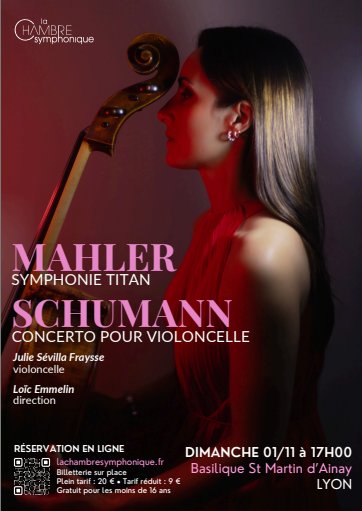 La Chambre Symphonique – Concert SHUMANN, MALHER
