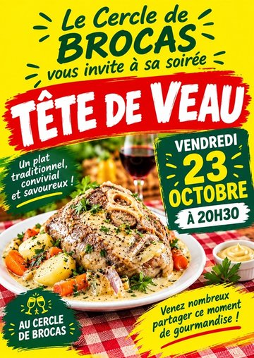 Soirée tête de veau Cercle de Brocas
