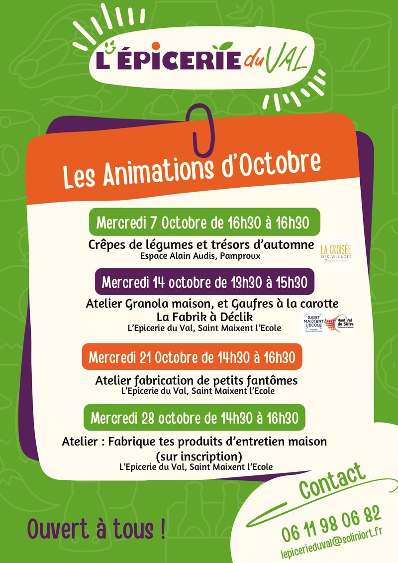Atelier fabrication de petits fantômes avec  l'Epicerie du Val