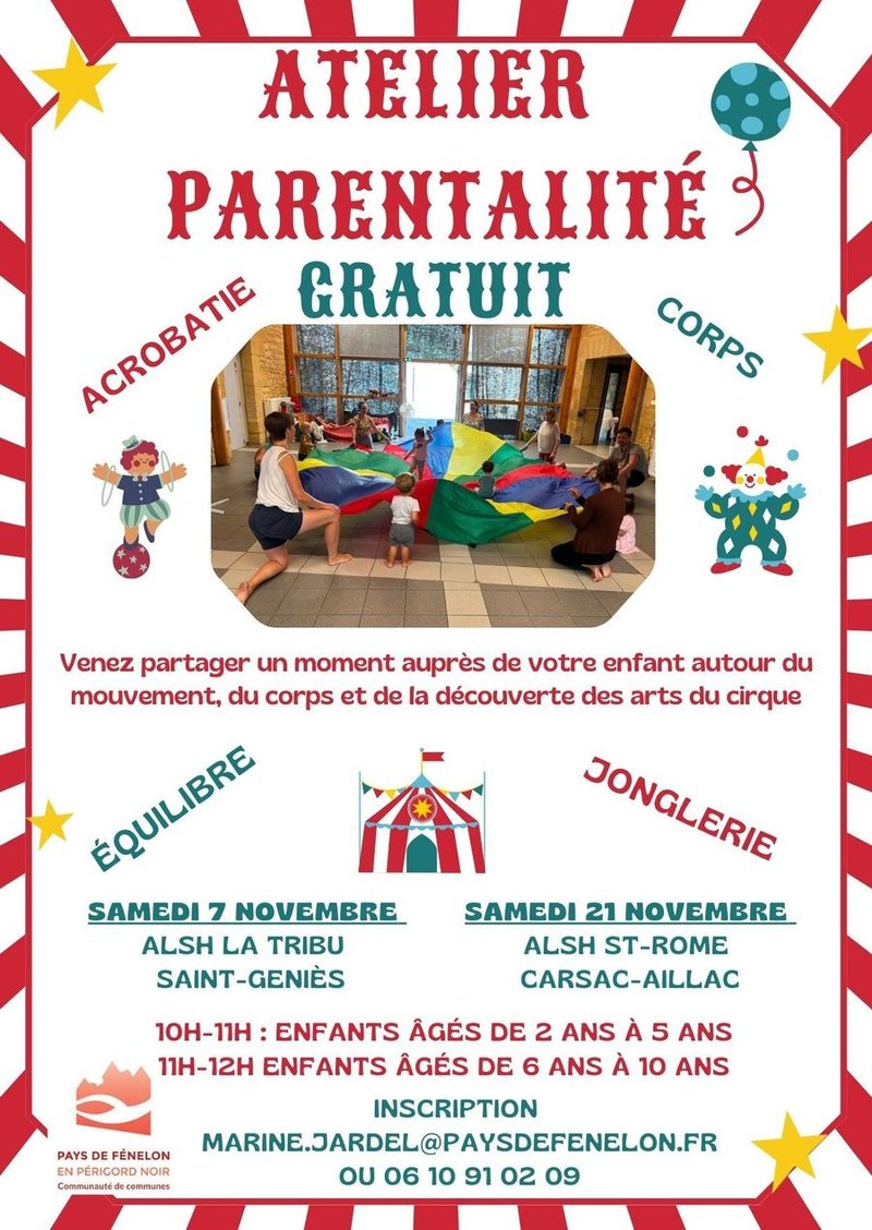 Atelier parentalité – Découverte des arts du cirque