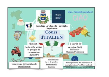Cours d'Italien 2026 2027