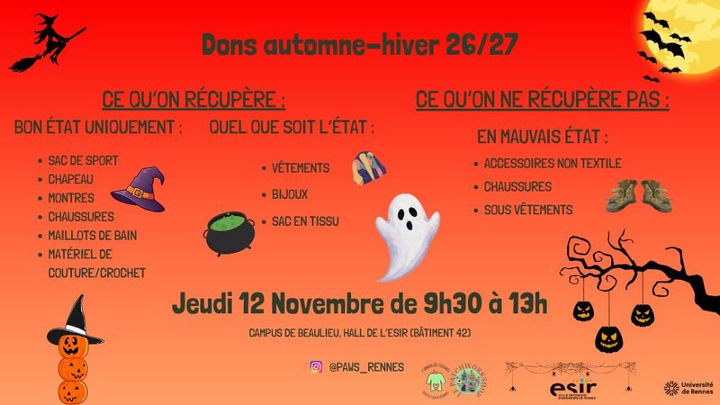 Collecte de vêtements | L'armoire des étudiants 2027