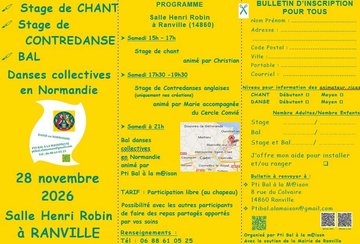 Stage de Chant, Stage de Contredanse, BAL collectif