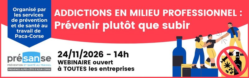 Webinaire "Addictions en milieu professionnel : Prévenir plutôt que subir "