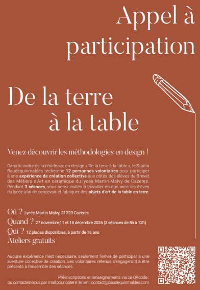 APPEL À PARTICIPANTS - DE LA TERRE À LA TABLE