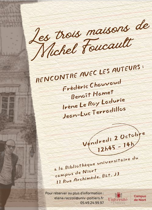 Exposition et rencontre interactive avec les auteurs du livre Les Trois maisons de Michel Foucault à Niort