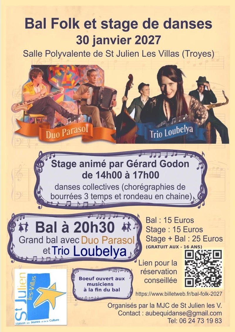 Bal folk avec Duo Parasol et Trio Loubelya
