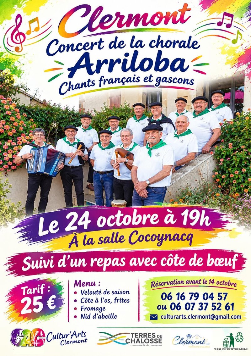 Concert chorale Arriloba et repas côte de boeuf