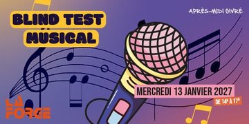 Venez tester vos connaissance musicales dans votre espace Patinoire La Forge le mercredi 13 janvier 2027 de 14h à 17h