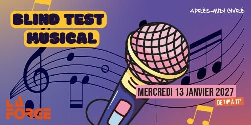 Venez tester vos connaissance musicales dans votre espace Patinoire La Forge le mercredi 13 janvier 2027 de 14h à 17h